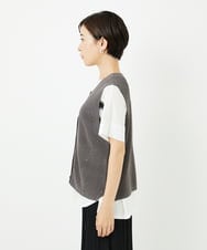PHSJC34190 GEORGES RECH(小さいサイズ)(メゾン ドゥ サンク) リネンライクニットベスト グレー