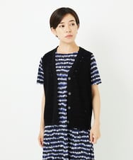PHSJC34190 GEORGES RECH(小さいサイズ)(メゾン ドゥ サンク) リネンライクニットベスト ブラック