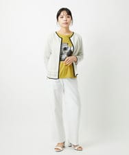 PHSJE01330 GEORGES RECH(小さいサイズ)(メゾン ドゥ サンク) ペーパーヤーンシアーカーディガン ホワイト