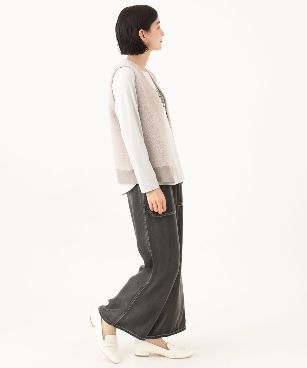 PHSJE26290 GEORGES RECH(小さいサイズ)(メゾン ドゥ サンク) シャギーモールニットベスト ベージュ
