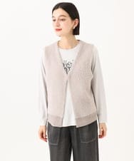 PHSJE26290 GEORGES RECH(小さいサイズ)(メゾン ドゥ サンク) シャギーモールニットベスト ベージュ