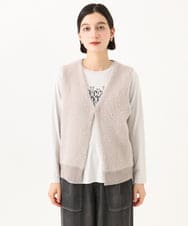 PHSJE26290 GEORGES RECH(小さいサイズ)(メゾン ドゥ サンク) シャギーモールニットベスト ベージュ