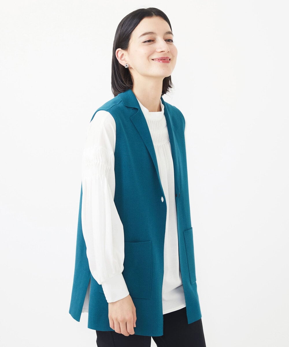 PHSJV07270 GEORGES RECH(小さいサイズ) テーラーカラースワンニットジレ