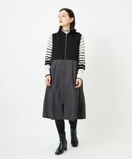 PHTAD02390 GEORGES RECH(小さいサイズ)(メゾン ドゥ サンク) ダンボールタフタドッキングロングジレ ネイビー
