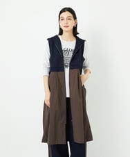 PHTAD02390 GEORGES RECH(小さいサイズ)(メゾン ドゥ サンク) ダンボールタフタドッキングロングジレ ネイビー