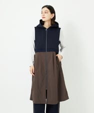 PHTAD02390 GEORGES RECH(小さいサイズ)(メゾン ドゥ サンク) ダンボールタフタドッキングロングジレ ネイビー