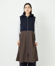 PHTAD02390 GEORGES RECH(小さいサイズ)(メゾン ドゥ サンク) ダンボールタフタドッキングロングジレ ネイビー