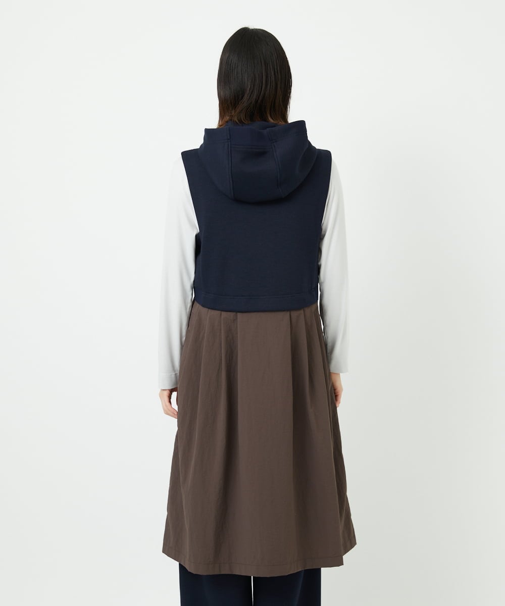 PHTAD02390 GEORGES RECH(小さいサイズ)(メゾン ドゥ サンク) ダンボールタフタドッキングロングジレ ネイビー
