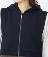 PHTAD02390 GEORGES RECH(小さいサイズ)(メゾン ドゥ サンク) ダンボールタフタドッキングロングジレ ネイビー