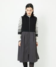 PHTAD02390 GEORGES RECH(小さいサイズ)(メゾン ドゥ サンク) ダンボールタフタドッキングロングジレ ブラック