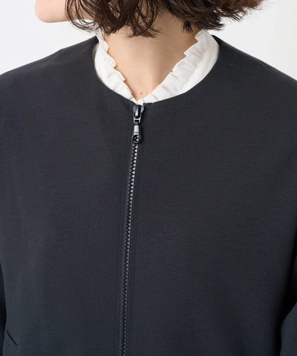 PHTAD30360 GEORGES RECH(小さいサイズ)(メゾン ドゥ サンク)  [セットアップ対応]ノーカラージャージージップ羽織 ダークグレー