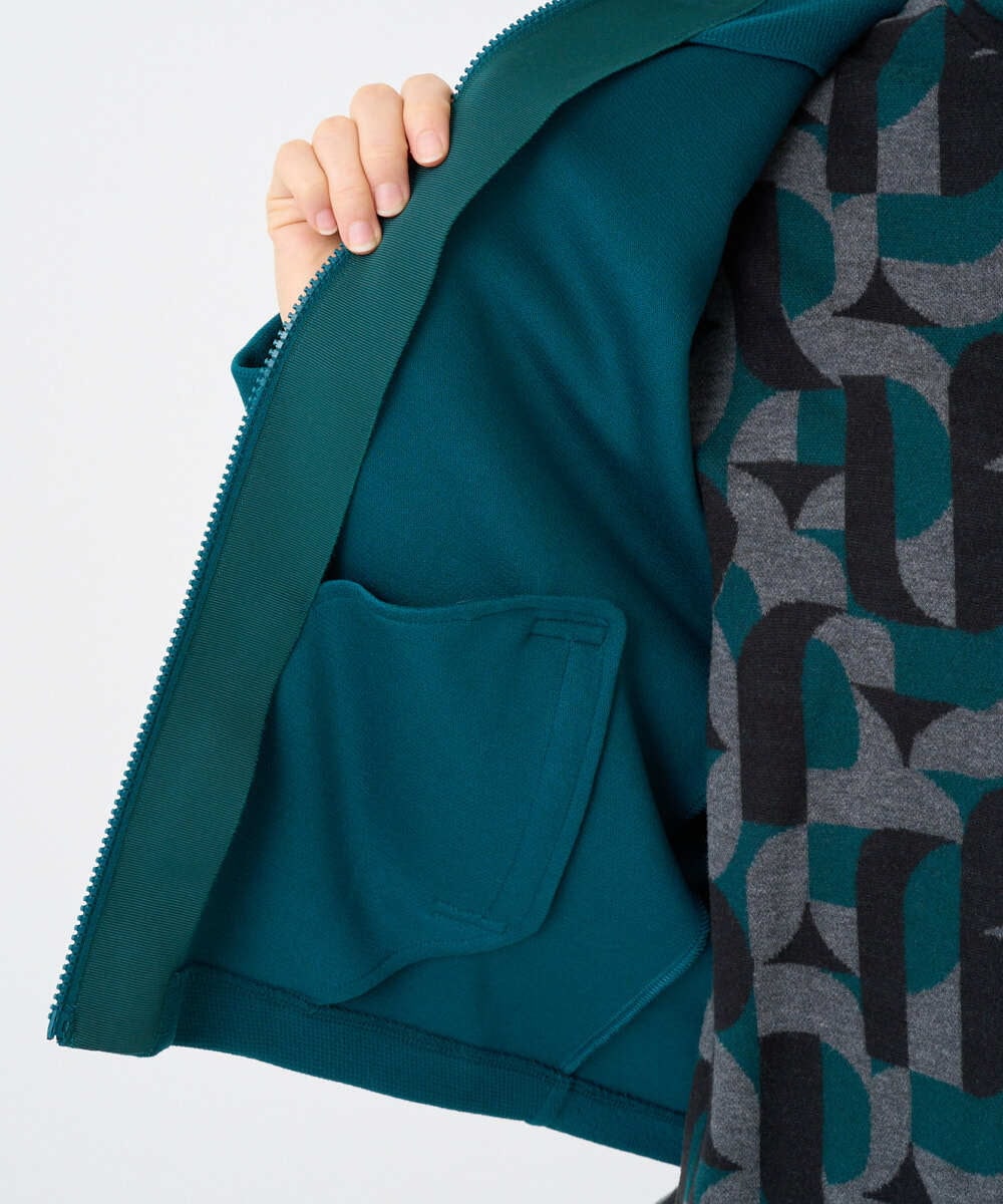 PHTAD30360 GEORGES RECH(小さいサイズ)(メゾン ドゥ サンク)  [セットアップ対応]ノーカラージャージージップ羽織 ダークグレー