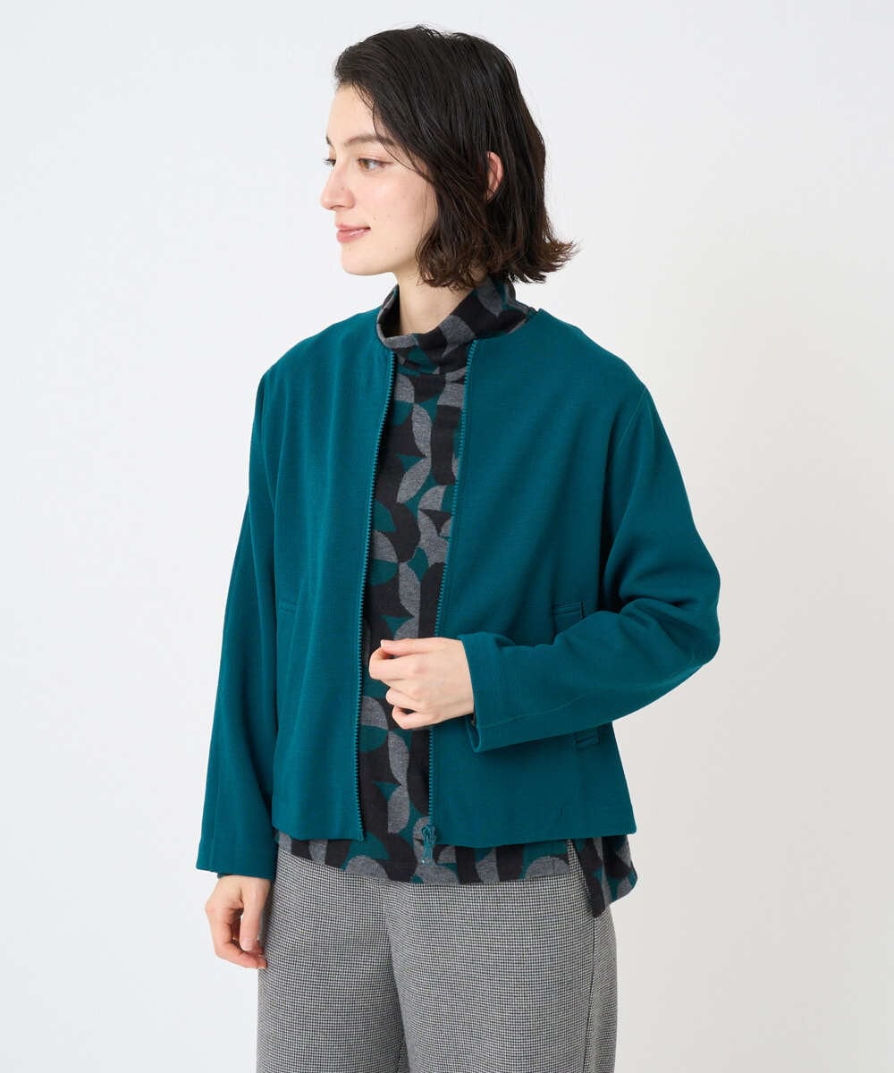 PHTAD30360 GEORGES RECH(小さいサイズ)(メゾン ドゥ サンク)  [セットアップ対応]ノーカラージャージージップ羽織 ダークグレー