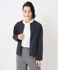 PHTAD30360 GEORGES RECH(小さいサイズ)(メゾン ドゥ サンク)  [セットアップ対応]ノーカラージャージージップ羽織 ダークグレー