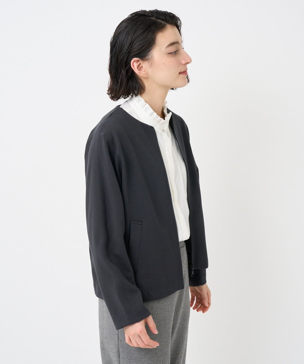 PHTAD30360 GEORGES RECH(小さいサイズ)(メゾン ドゥ サンク)  [セットアップ対応]ノーカラージャージージップ羽織 ダークグレー