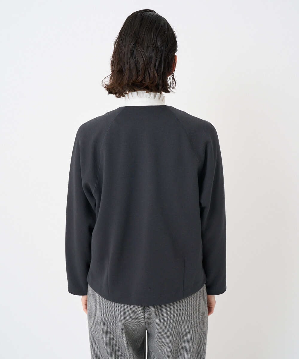 PHTAD30360 GEORGES RECH(小さいサイズ)(メゾン ドゥ サンク)  [セットアップ対応]ノーカラージャージージップ羽織 ダークグレー