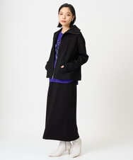 PHTAG11340 GEORGES RECH(小さいサイズ)(メゾン ドゥ サンク) ストレッチダンボールジップアップブルゾン ブラウン