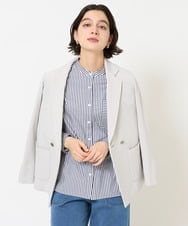 PHTEA29390 GEORGES RECH(小さいサイズ)(メゾン ドゥ サンク)  [日本製]ジャージーミラノリブテーラードジャケット ライトグレー