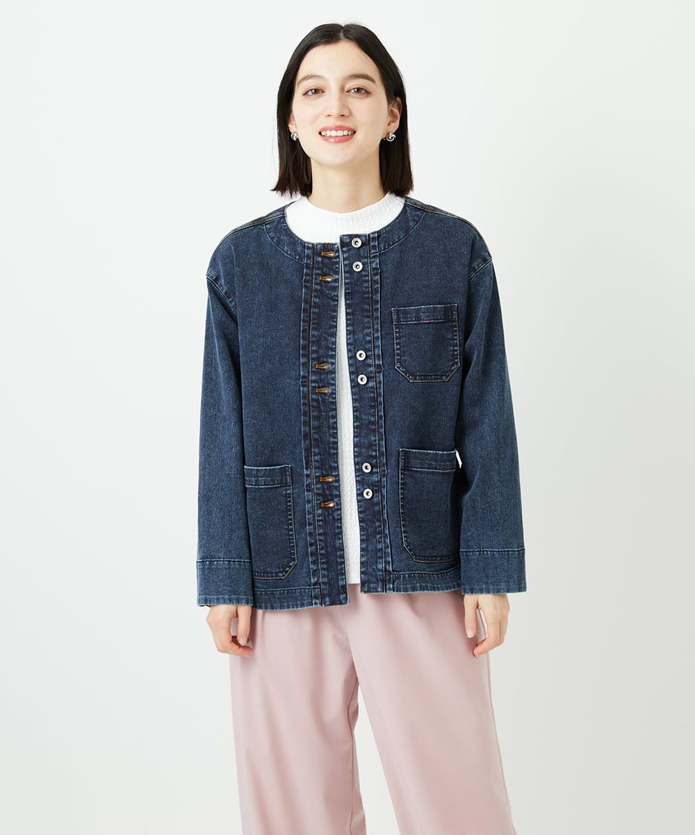 PHTEE01360 GEORGES RECH(小さいサイズ)(メゾン ドゥ サンク) スウェットデニムジャケット ブルー