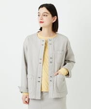 PHTEE01360 GEORGES RECH(小さいサイズ)(メゾン ドゥ サンク) スウェットデニムジャケット ライトグレー