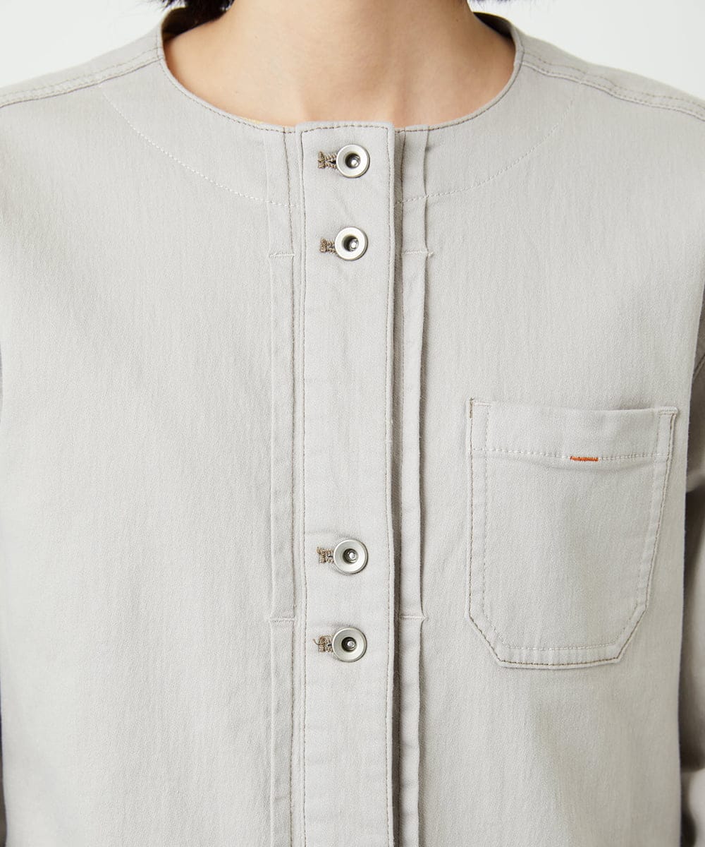 PHTEE01360 GEORGES RECH(小さいサイズ)(メゾン ドゥ サンク) スウェットデニムジャケット ライトグレー