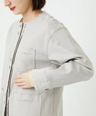 PHTEE01360 GEORGES RECH(小さいサイズ)(メゾン ドゥ サンク) スウェットデニムジャケット ライトグレー