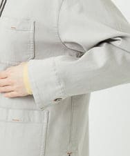 PHTEE01360 GEORGES RECH(小さいサイズ)(メゾン ドゥ サンク)  [セットアップ対応]ノーカラージャジーデニムジャケット ライトグレー