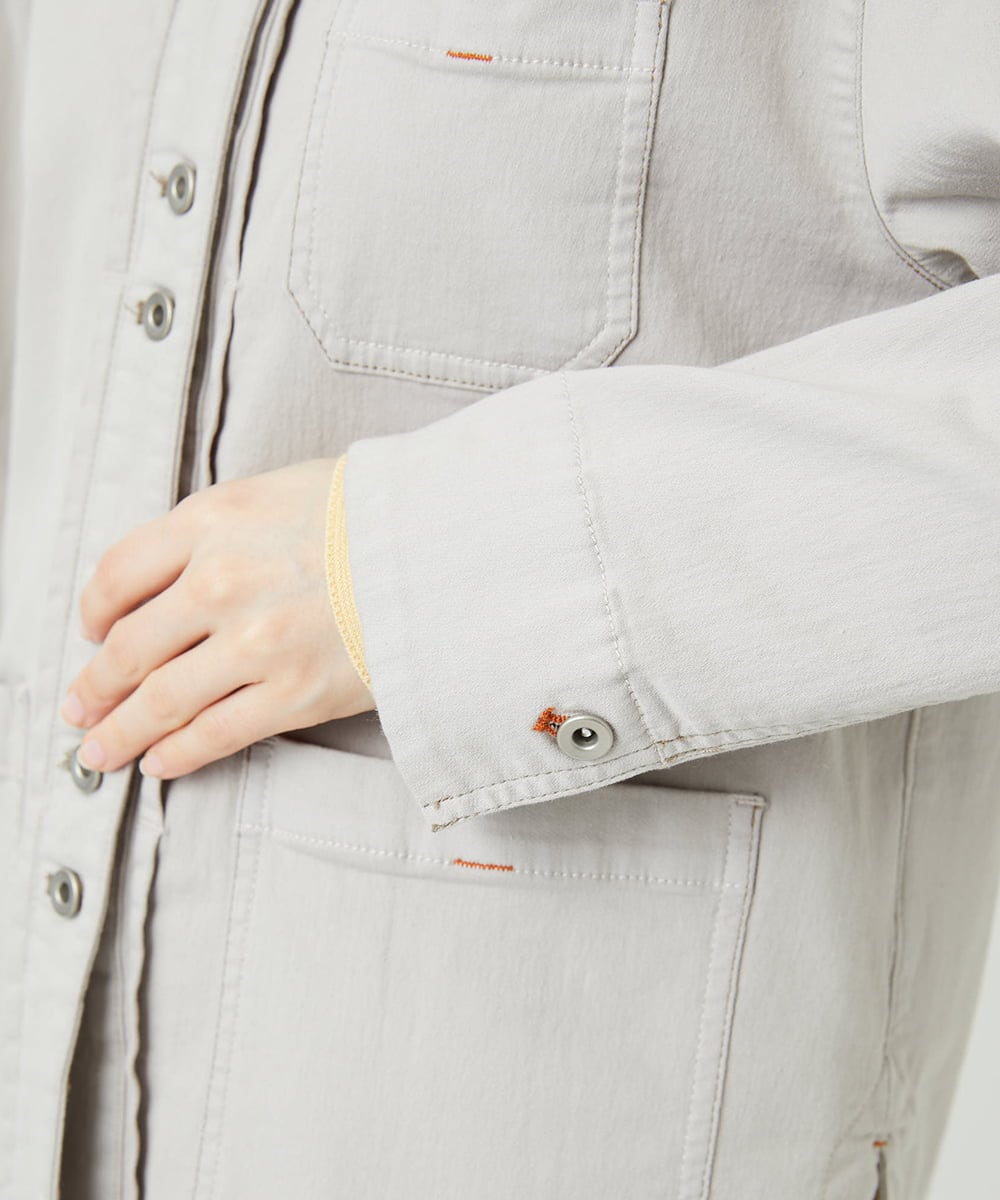 PHTEE01360 GEORGES RECH(小さいサイズ)(メゾン ドゥ サンク) スウェットデニムジャケット ライトグレー