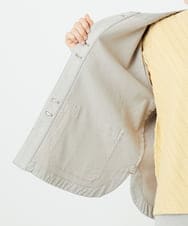 PHTEE01360 GEORGES RECH(小さいサイズ)(メゾン ドゥ サンク)  [セットアップ対応]ノーカラージャジーデニムジャケット ライトグレー