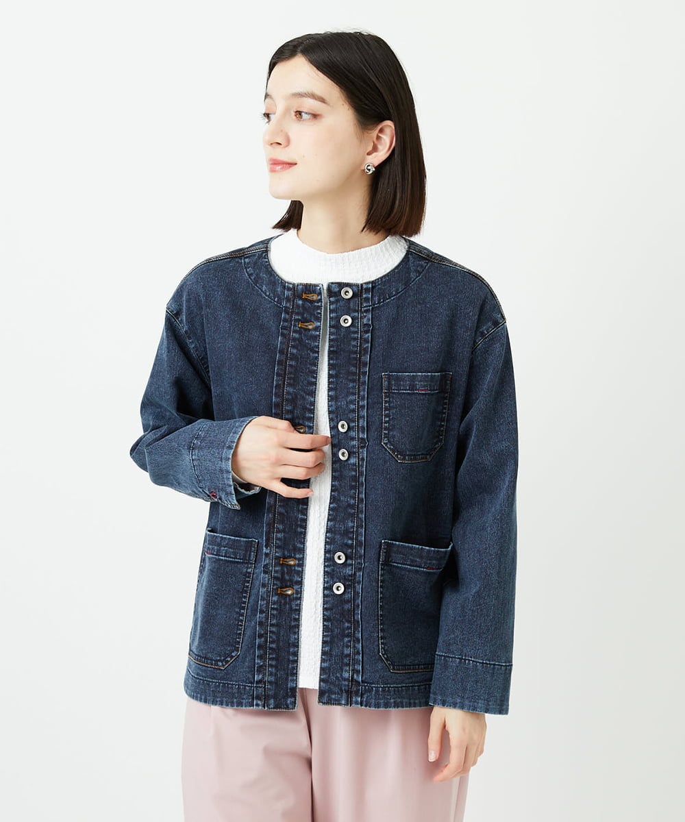 PHTEE01360 GEORGES RECH(小さいサイズ)(メゾン ドゥ サンク) スウェットデニムジャケット ライトグレー