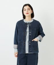 PHTEE01360 GEORGES RECH(小さいサイズ)(メゾン ドゥ サンク) スウェットデニムジャケット ライトグレー