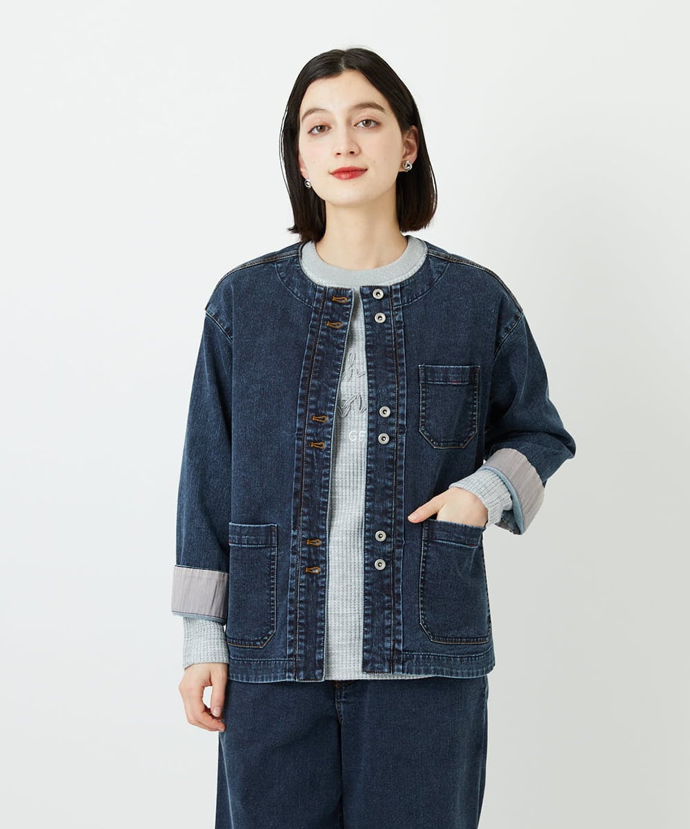 PHTEE01360 GEORGES RECH(小さいサイズ)(メゾン ドゥ サンク) スウェットデニムジャケット ライトグレー