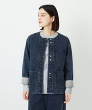 PHTEE01360 GEORGES RECH(小さいサイズ)(メゾン ドゥ サンク) スウェットデニムジャケット ライトグレー