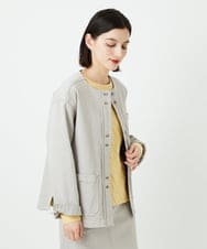 PHTEE01360 GEORGES RECH(小さいサイズ)(メゾン ドゥ サンク) スウェットデニムジャケット ライトグレー