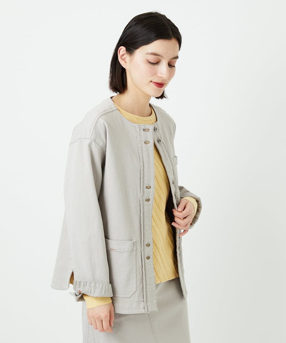 PHTEE01360 GEORGES RECH(小さいサイズ)(メゾン ドゥ サンク) スウェットデニムジャケット ライトグレー