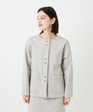 PHTEE01360 GEORGES RECH(小さいサイズ)(メゾン ドゥ サンク) スウェットデニムジャケット ライトグレー