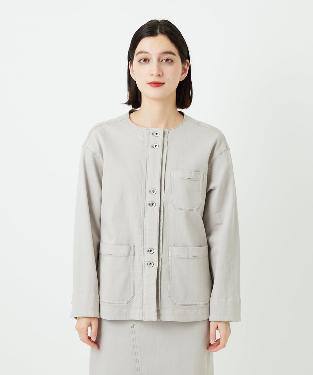 PHTEE01360 GEORGES RECH(小さいサイズ)(メゾン ドゥ サンク) スウェットデニムジャケット ライトグレー