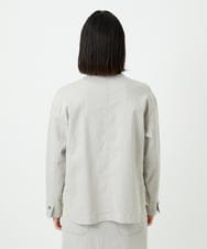 PHTEE01360 GEORGES RECH(小さいサイズ)(メゾン ドゥ サンク)  [セットアップ対応]ノーカラージャジーデニムジャケット ライトグレー