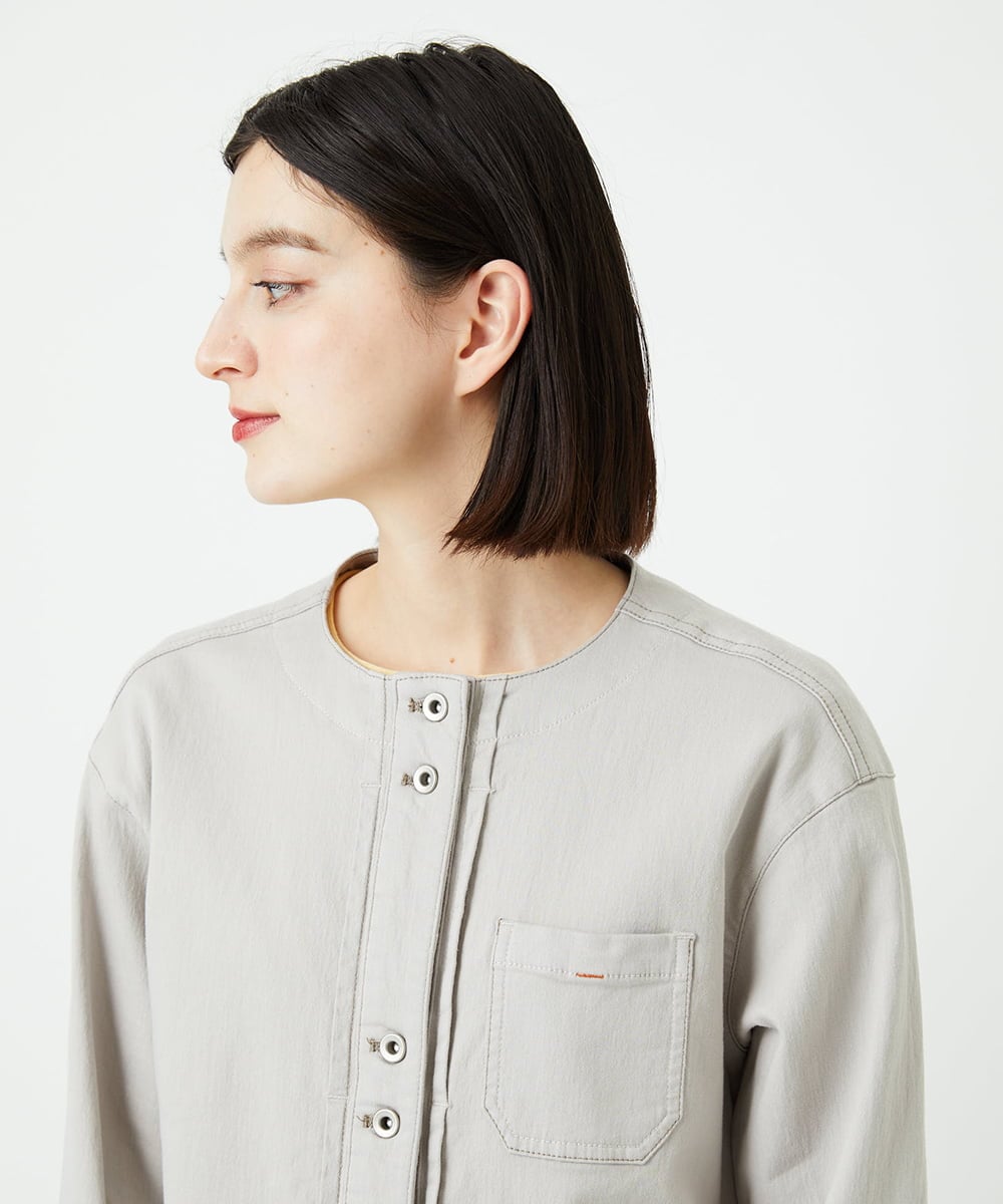 PHTEE01360 GEORGES RECH(小さいサイズ)(メゾン ドゥ サンク) スウェットデニムジャケット ライトグレー