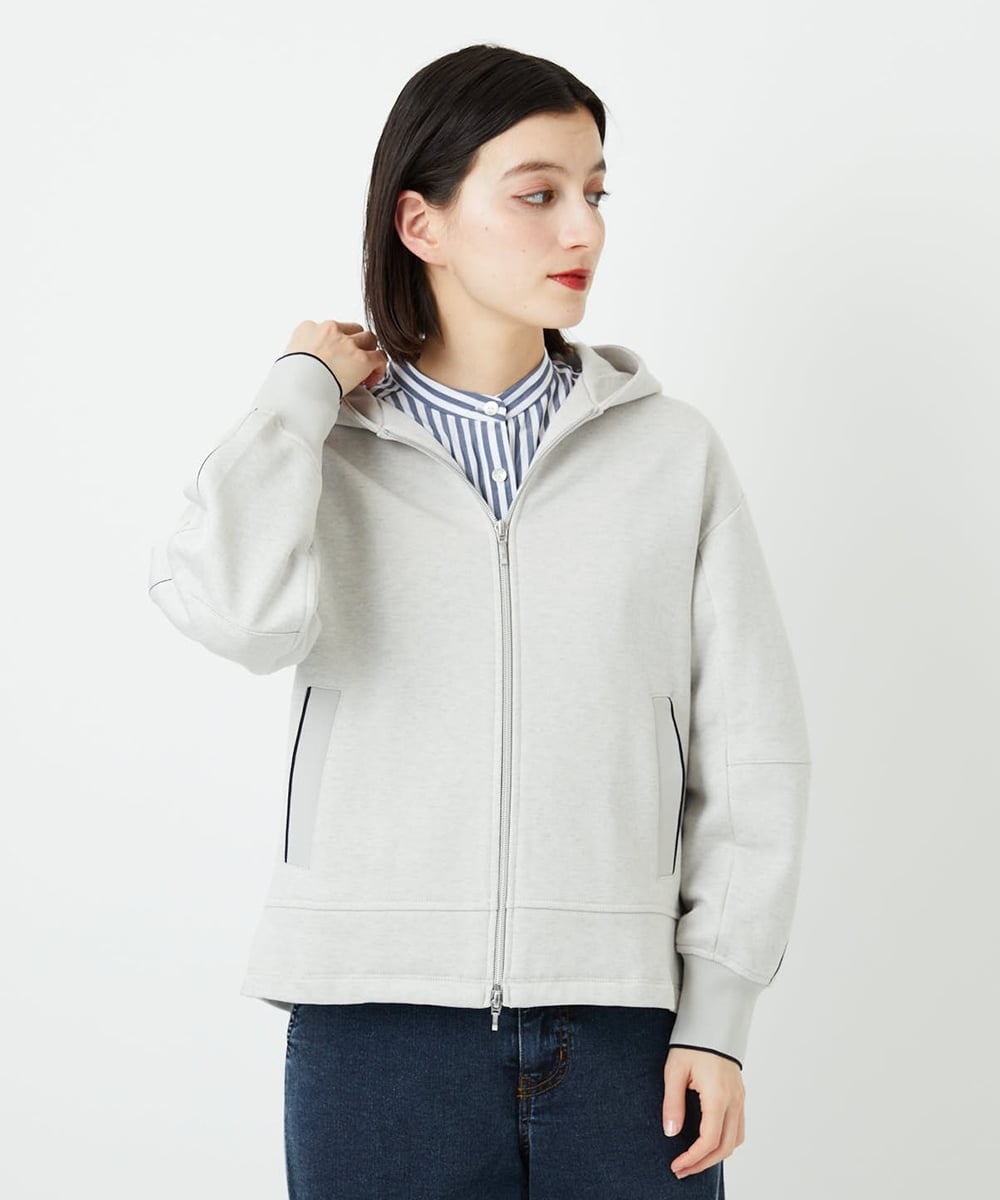 PHTEE02330 GEORGES RECH(小さいサイズ)(メゾン ドゥ サンク) ジップアップパーカー ライトグレー