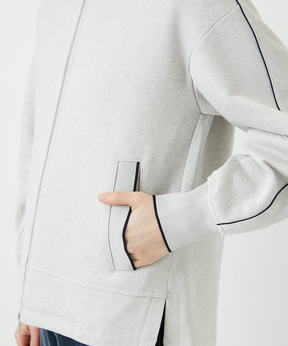 PHTEE02330 GEORGES RECH(小さいサイズ)(メゾン ドゥ サンク) ジップアップパーカー ライトグレー