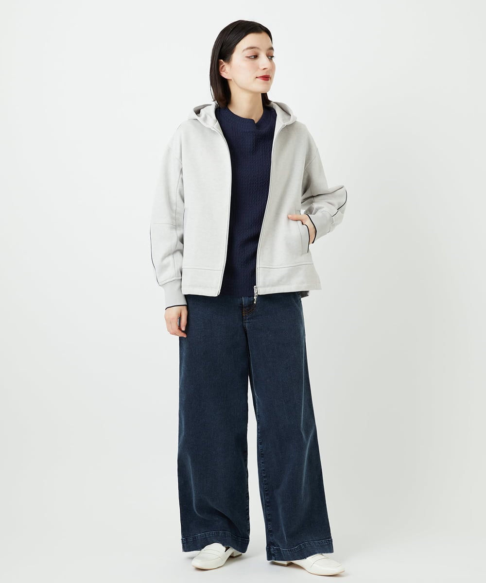 PHTEE02330 GEORGES RECH(小さいサイズ)(メゾン ドゥ サンク) ジップアップパーカー ライトグレー