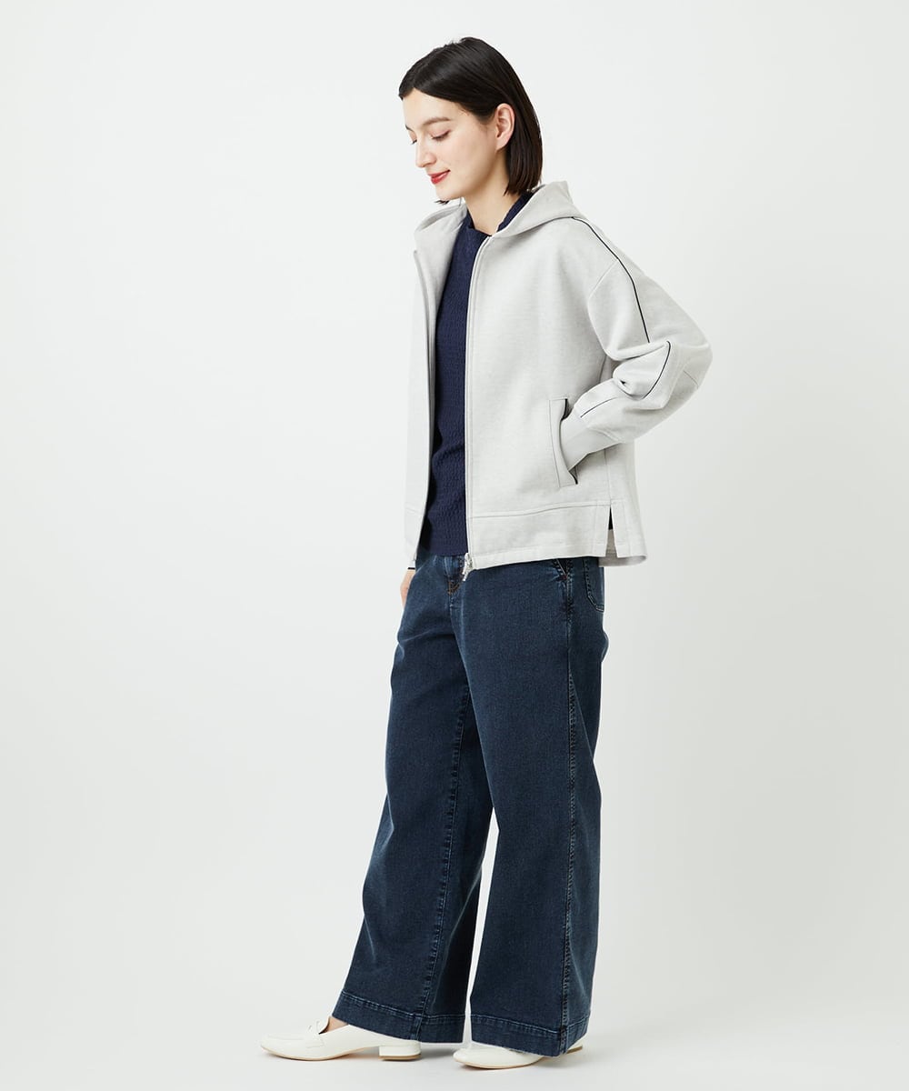 PHTEE02330 GEORGES RECH(小さいサイズ)(メゾン ドゥ サンク) ジップアップパーカー ライトグレー