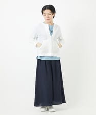 PHTGA32330 GEORGES RECH(小さいサイズ)(メゾン ドゥ サンク) ジャージーノーカラーショートブルゾン ホワイト