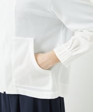 PHTGA32330 GEORGES RECH(小さいサイズ)(メゾン ドゥ サンク) ジャージーノーカラーショートブルゾン ホワイト