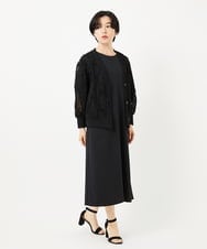 PHTGA46270 GEORGES RECH(小さいサイズ)(メゾン ドゥ サンク) ナイロンチュールテープ刺繍カーディガン ホワイト