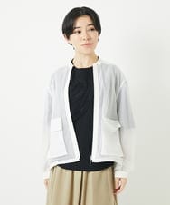 PHTGB44360 GEORGES RECH(小さいサイズ)(メゾン ドゥ サンク) ダイヤチュールネットシアーブルゾン ホワイト