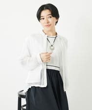 PHTGB44360 GEORGES RECH(小さいサイズ)(メゾン ドゥ サンク) ダイヤチュールネットシアーブルゾン ホワイト