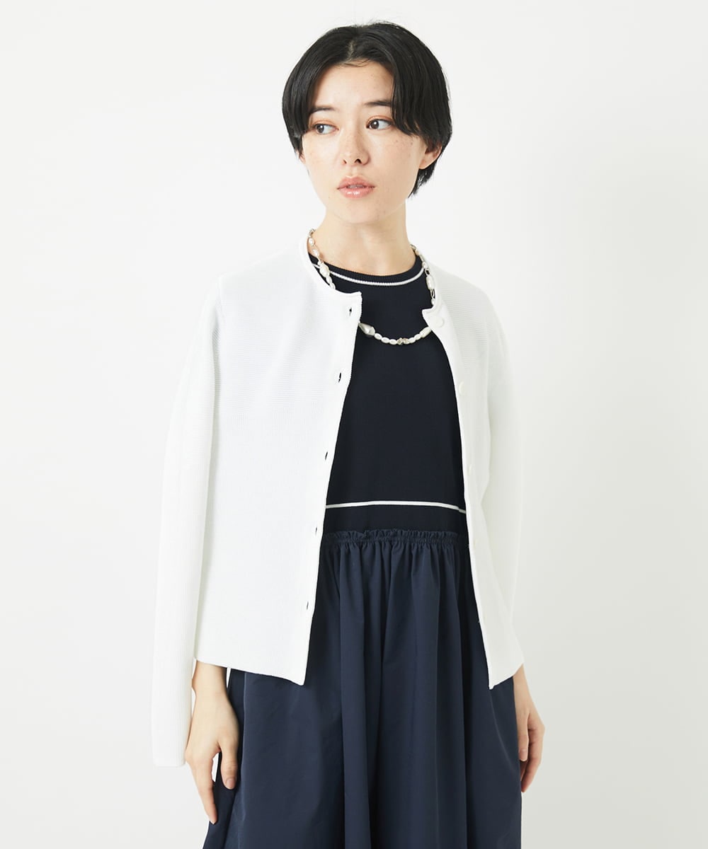 PHTGB44360 GEORGES RECH(小さいサイズ)(メゾン ドゥ サンク) ダイヤチュールネットシアーブルゾン ホワイト