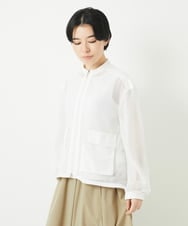 PHTGB44360 GEORGES RECH(小さいサイズ)(メゾン ドゥ サンク) ダイヤチュールネットシアーブルゾン ホワイト